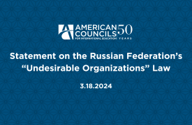 Statement on Russian Federation's Undesirable Organizations Law