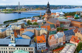 Panoramic View of Old Town Riga Latvia
