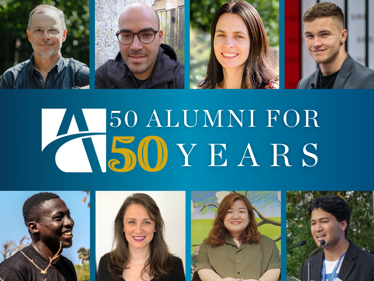 Collage of 8 "50 Alumni for 50 Years" Alumni 