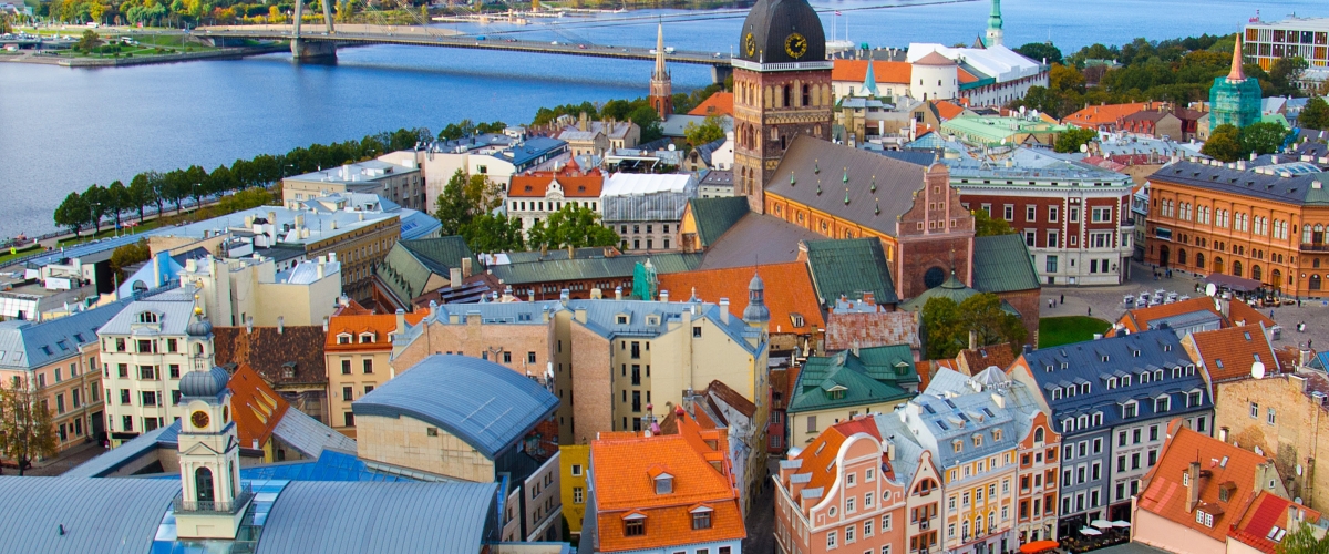 Panoramic View of Old Town Riga Latvia